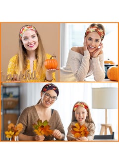 Giegxin Giegxin 10 Pcs Thanksgiving Headbands Fall Headbands for Women Nursing Head Band Wide Knotted Elastic Pumpkin Turkey Maple Leaves Thanksgiving Decor Autumn Festive Gift Hair Accessories(Maple Leaf)  - Image 5
