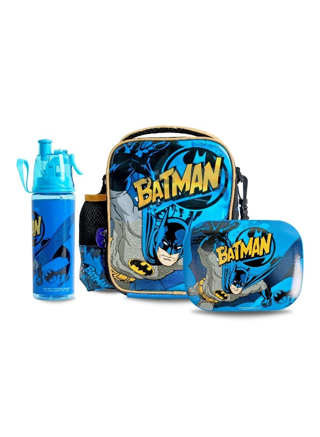 Warner Bros. Batman Gotham Knight 3-In-1 Smash Lunch Bag, Water Bottle And Lunch Box Set - Image 1