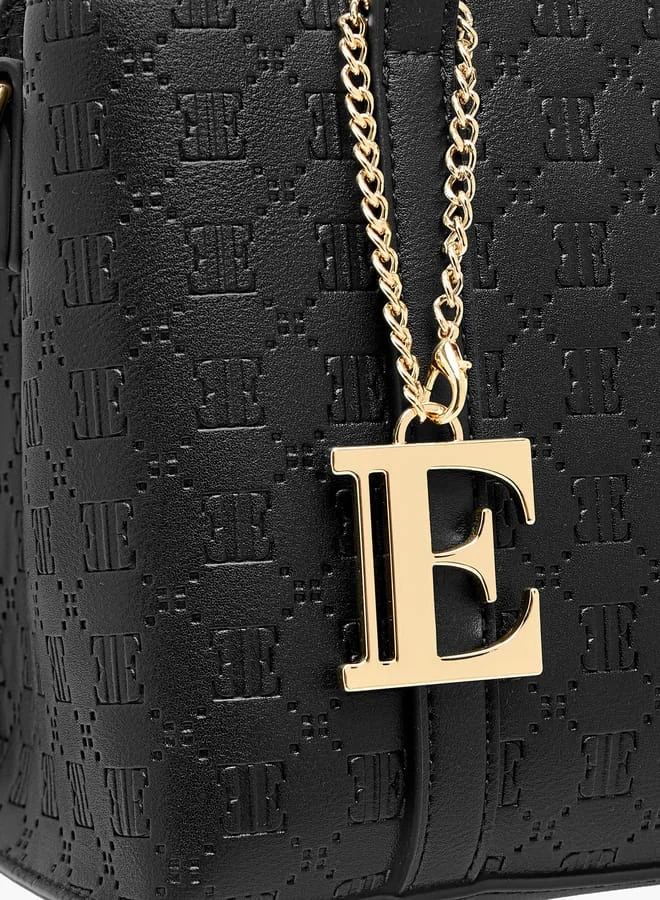 ايل Women Embossed Tote Bag with Double Handle and Zip Closure