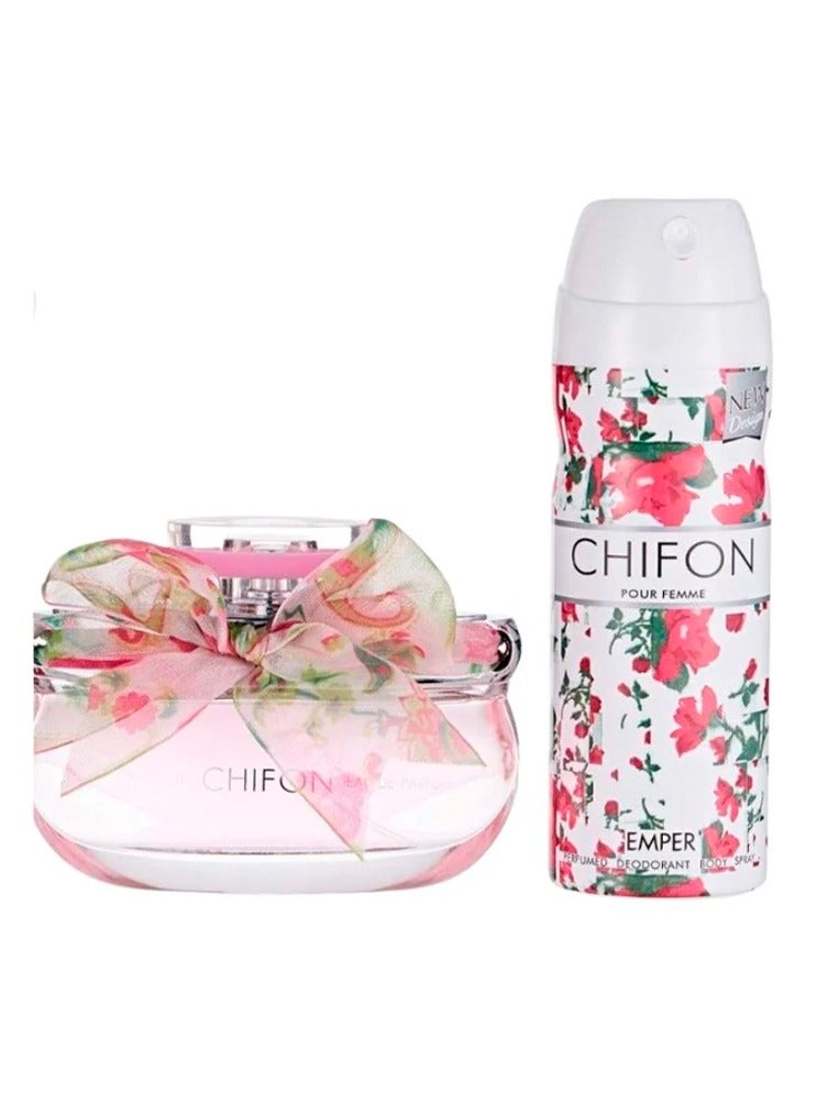 امبر طقم هدايا شيفون مكون من ( او دي بيرفيوم 100مللي - سبراي بيرفيوم 200مللي) نسائي - Image 2