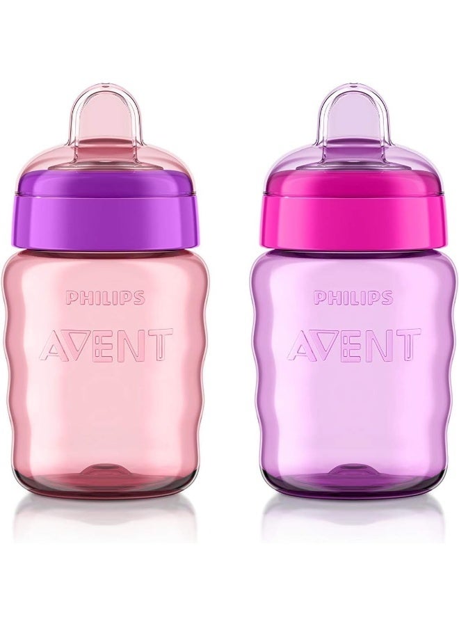 Avent Philips Avent My Easy Sippy Cup, 9 Ounce, Pink/Purple, Stage 2 (colors may vary) - Image 1