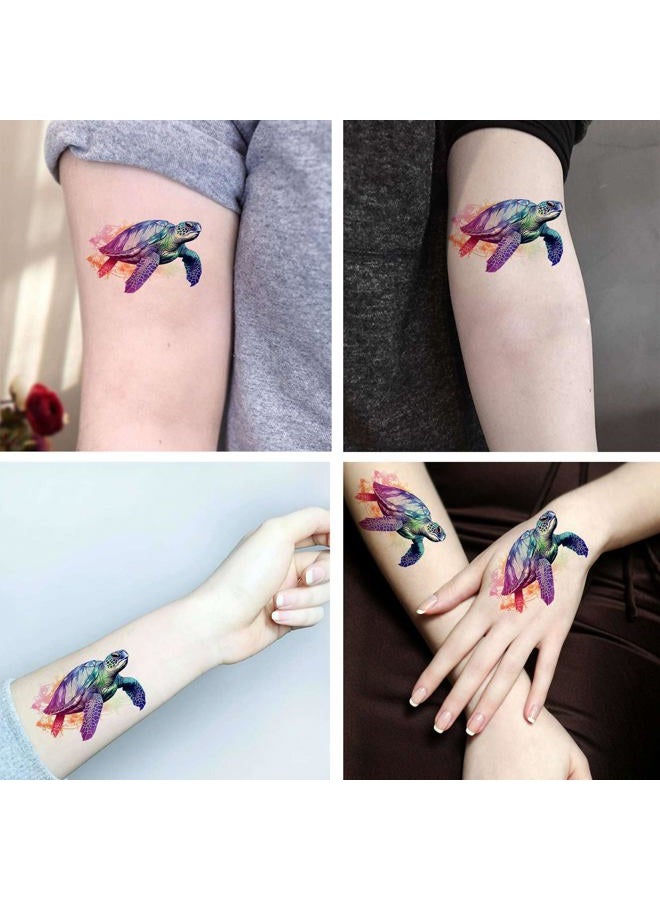 Dopetattoo 6 Sheets Temporary Tattoos sea Turtles tortoise Temporary tattoo Neck Arm Chest for Women Men Adults - Image 2