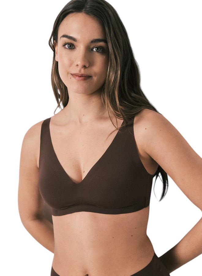 women'secret Brown Clean Cut Plain Halter Top - Image 1
