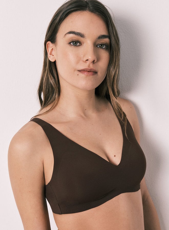 women'secret Brown Clean Cut Plain Halter Top - Image 3