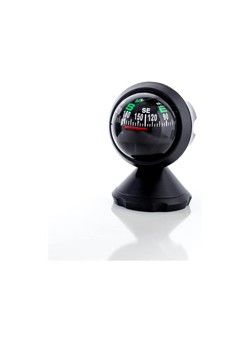 SOLARAE Automotive Compass Ball, Car Compass with Bottom Stick, Adjustable Compass with Adhesive Tape, Dashboard Compass, Camping Navigation Compass for Car Vehicle Boat to Find Direction(1 Pack) - Image 1