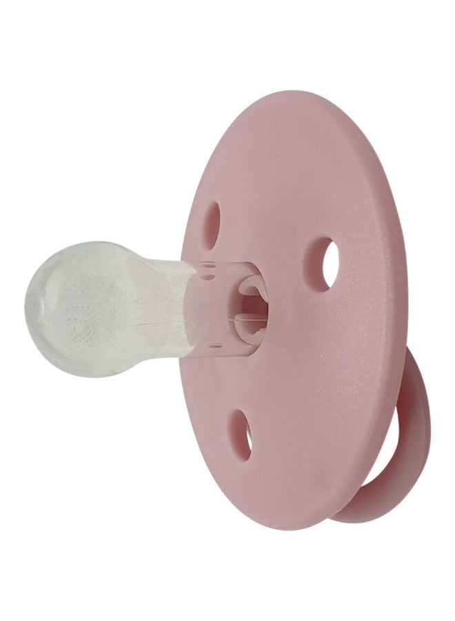 Mininor Pack Of 2 Baby Round Silicone Pacifier, 0 Months +, Rose - Image 1