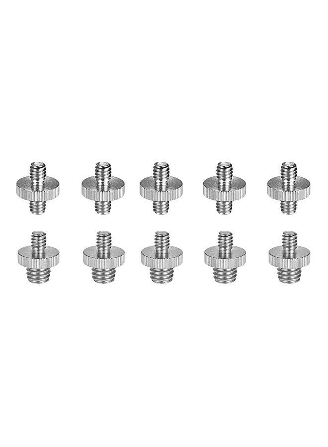 NIBEMINENT 10-Piece Threaded Screw Mounting Adapter Set Silver  - Image 4