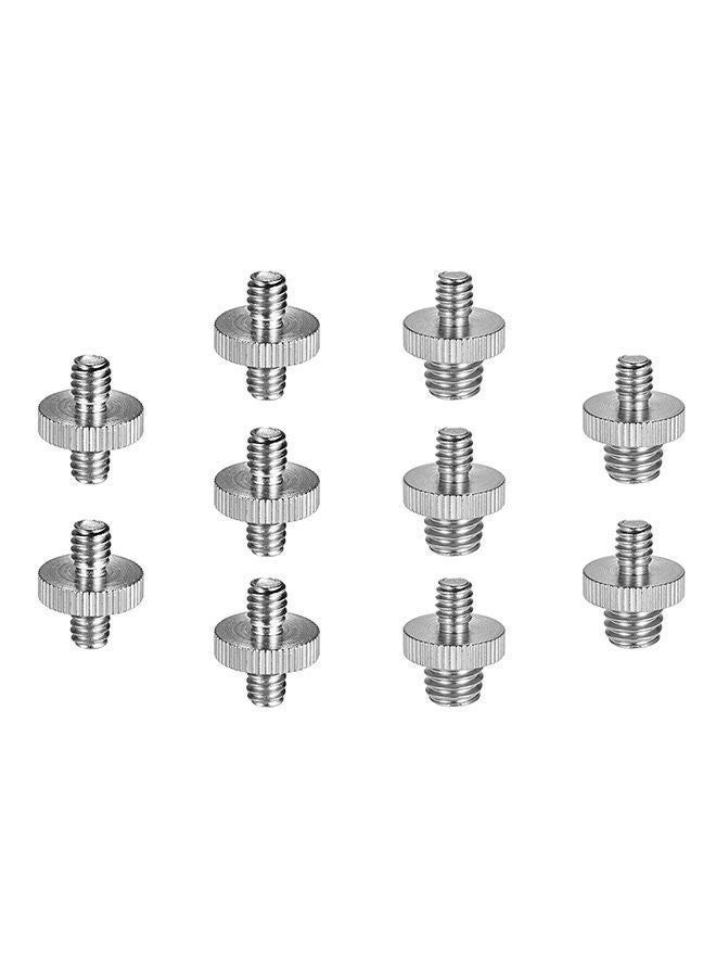 NIBEMINENT 10-Piece Threaded Screw Mounting Adapter Set Silver  - Image 2
