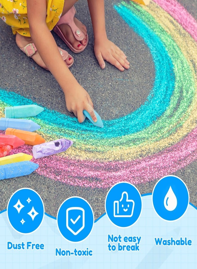 Ellinjan 36 Pcs Washable Sidewalk Chalks for Kids, Jumbo Washable Sidewalk Chalk in 18 Colors, Bulk Colored Chalk for Outdoor Art Play, Painting, Chalkboard & Playground, Gifts for Toddlers Boys Girls - Image 4