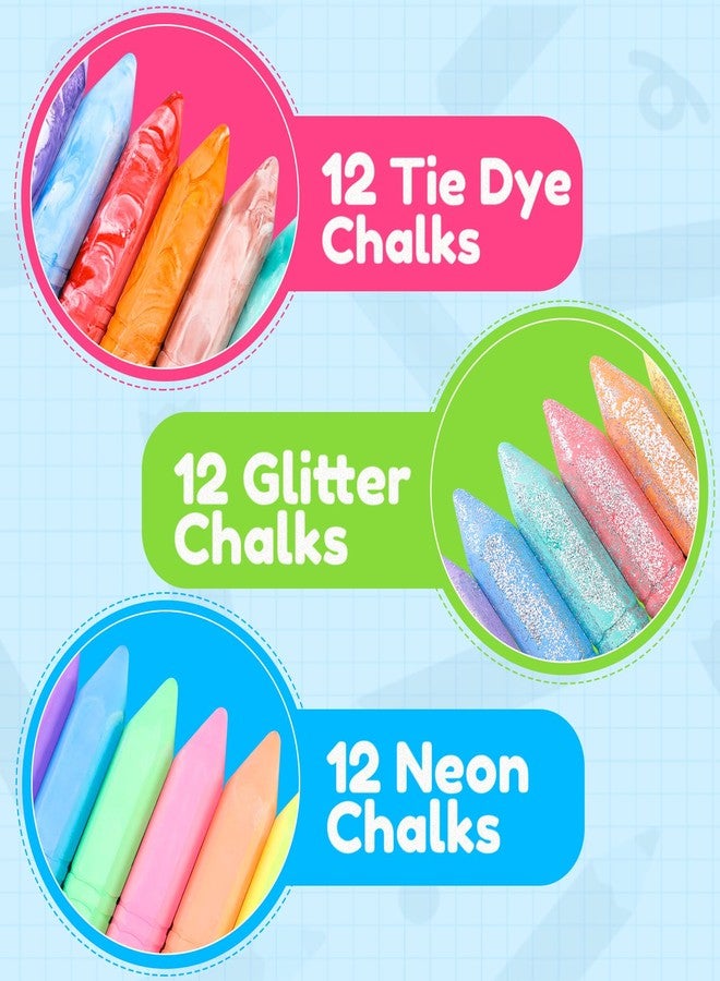 Ellinjan 36 Pcs Washable Sidewalk Chalks for Kids, Jumbo Washable Sidewalk Chalk in 18 Colors, Bulk Colored Chalk for Outdoor Art Play, Painting, Chalkboard & Playground, Gifts for Toddlers Boys Girls - Image 3