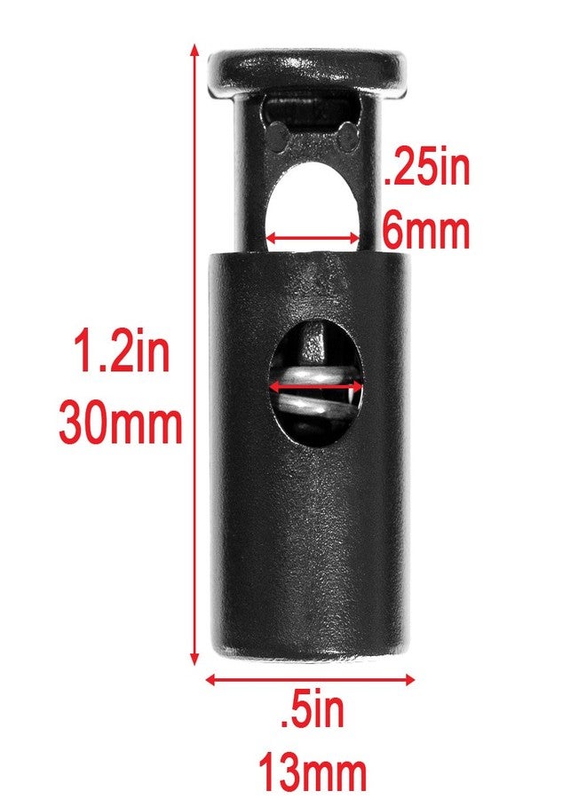 Craft County 1/4 Inch Heavy Duty Barrel Cord Lock Toggle Stop Sliders - Use with Paracord, Drawstrings, Accessory Cordage and More (10 Pack) - Image 3