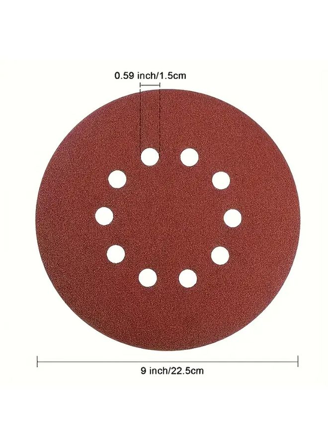 25 قطعة 60 حبيبة ورق صنفرة أقراص سنفرة 9 بوصة 225 ملم للطحن اليدوي ومهام DIY - Image 3
