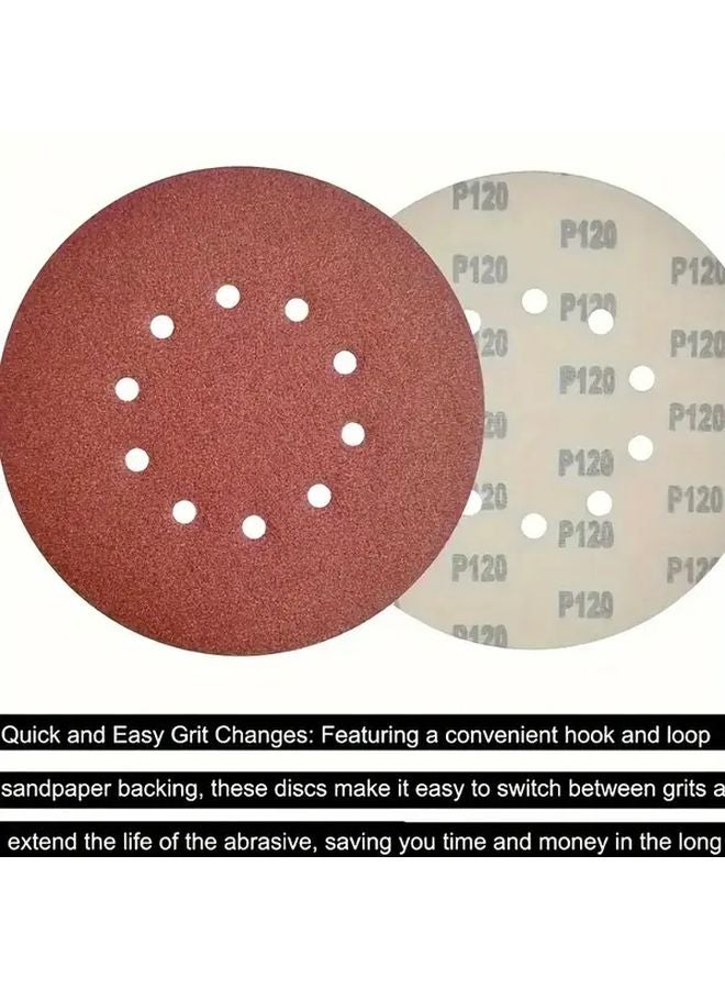 25 قطعة 60 حبيبة ورق صنفرة أقراص سنفرة 9 بوصة 225 ملم للطحن اليدوي ومهام DIY - Image 4