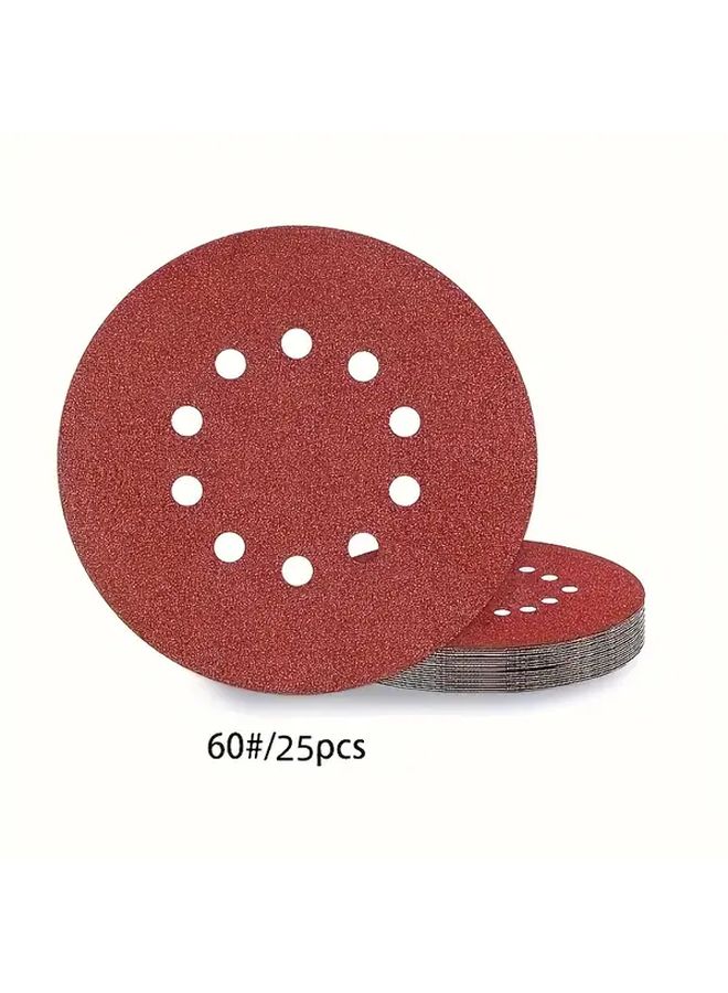 25 قطعة 60 حبيبة ورق صنفرة أقراص سنفرة 9 بوصة 225 ملم للطحن اليدوي ومهام DIY - Image 1