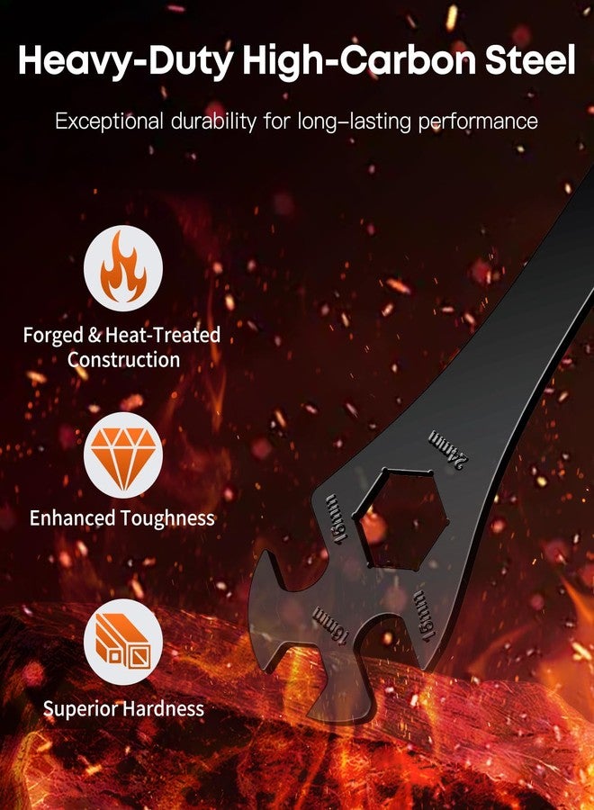 Pawfly 3 in 1 Bike Pedal Wrench, 15/16/24 mm Bike Wrench, 320 mm Extra Long Bicycle Pedals Removal Tool, Multi-Functional Bicycle Spanner for Crank Puller & Bottom Bracket Repair - Image 5