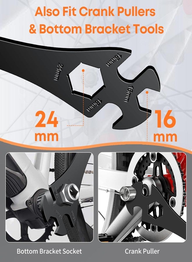 Pawfly 3 in 1 Bike Pedal Wrench, 15/16/24 mm Bike Wrench, 320 mm Extra Long Bicycle Pedals Removal Tool, Multi-Functional Bicycle Spanner for Crank Puller & Bottom Bracket Repair - Image 4