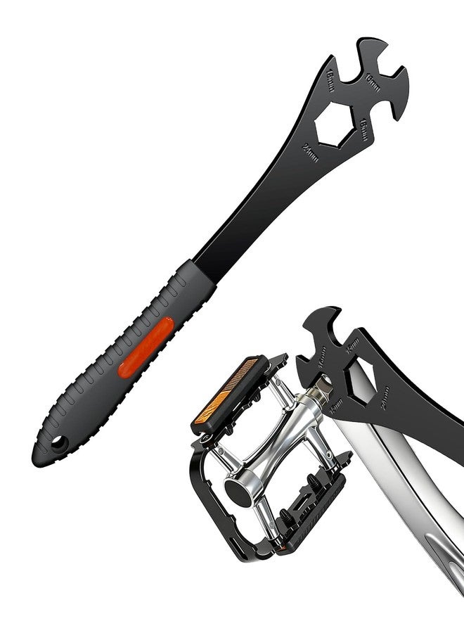 Pawfly 3 in 1 Bike Pedal Wrench, 15/16/24 mm Bike Wrench, 320 mm Extra Long Bicycle Pedals Removal Tool, Multi-Functional Bicycle Spanner for Crank Puller & Bottom Bracket Repair - Image 1