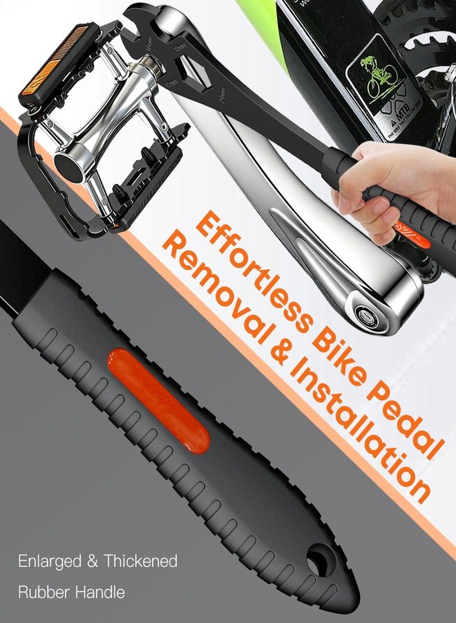 Pawfly 3 in 1 Bike Pedal Wrench, 15/16/24 mm Bike Wrench, 320 mm Extra Long Bicycle Pedals Removal Tool, Multi-Functional Bicycle Spanner for Crank Puller & Bottom Bracket Repair - Image 3