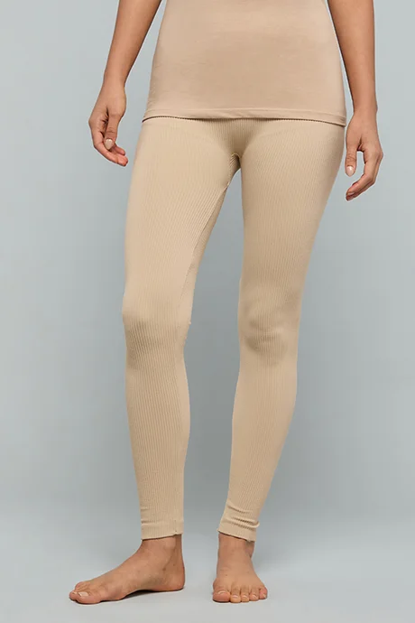 R&b Ribbed Leggings With Elastic Waist
