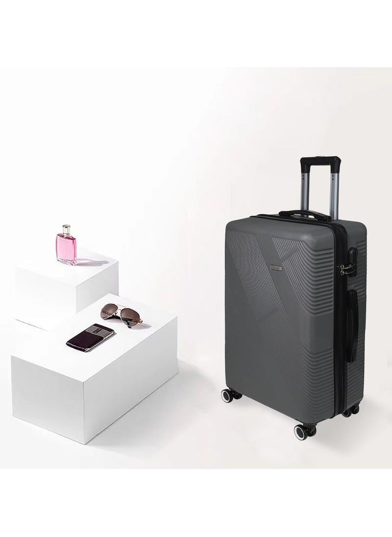 Miazib 3-Piece Hard Shell Luggage Set - Ultra Durable, Lightweight, Stylish Grey Suitcases with TSA Lock, 360° Spinner Wheels, and Expandable Design for Versatile Travel Needs