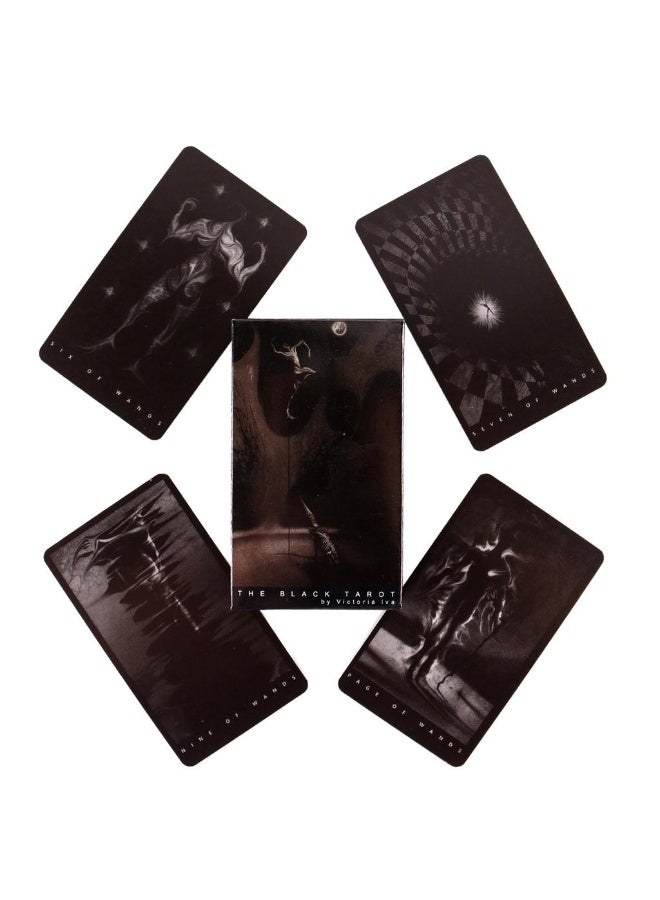 NIBEMINENT 10.3 * 6 cm. Black Tarot Card Set. Party board game. Allegorical divination. Prophecy playing cards. Major and Minor Oracle Cards. 78 cards. - Image 1