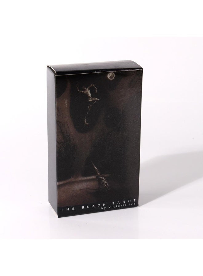 NIBEMINENT 10.3 * 6 cm. Black Tarot Card Set. Party board game. Allegorical divination. Prophecy playing cards. Major and Minor Oracle Cards. 78 cards. - Image 2