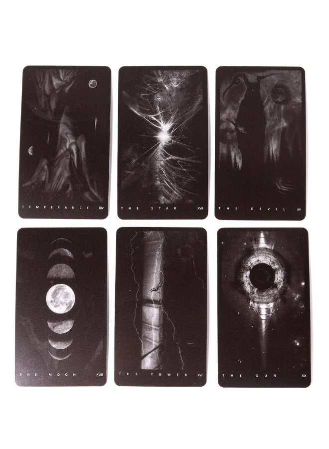 NIBEMINENT 10.3 * 6 cm. Black Tarot Card Set. Party board game. Allegorical divination. Prophecy playing cards. Major and Minor Oracle Cards. 78 cards. - Image 4