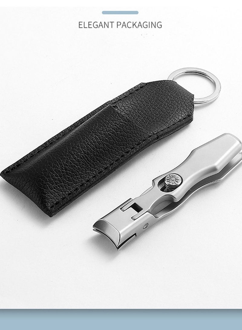 SYOSI مقص أظافر بفتحة فك واسعة بدون رش للأظافر السميكة مع مقص أظافر من الفولاذ المقاوم للصدأ بمقبض طويل مع شفرة منحنية حادة للرجال وكبار السن - Image 4