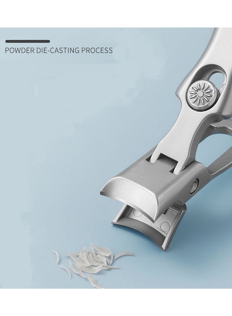 SYOSI مقص أظافر بفتحة فك واسعة بدون رش للأظافر السميكة مع مقص أظافر من الفولاذ المقاوم للصدأ بمقبض طويل مع شفرة منحنية حادة للرجال وكبار السن - Image 3