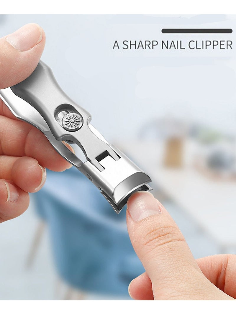 SYOSI مقص أظافر بفتحة فك واسعة بدون رش للأظافر السميكة مع مقص أظافر من الفولاذ المقاوم للصدأ بمقبض طويل مع شفرة منحنية حادة للرجال وكبار السن - Image 1