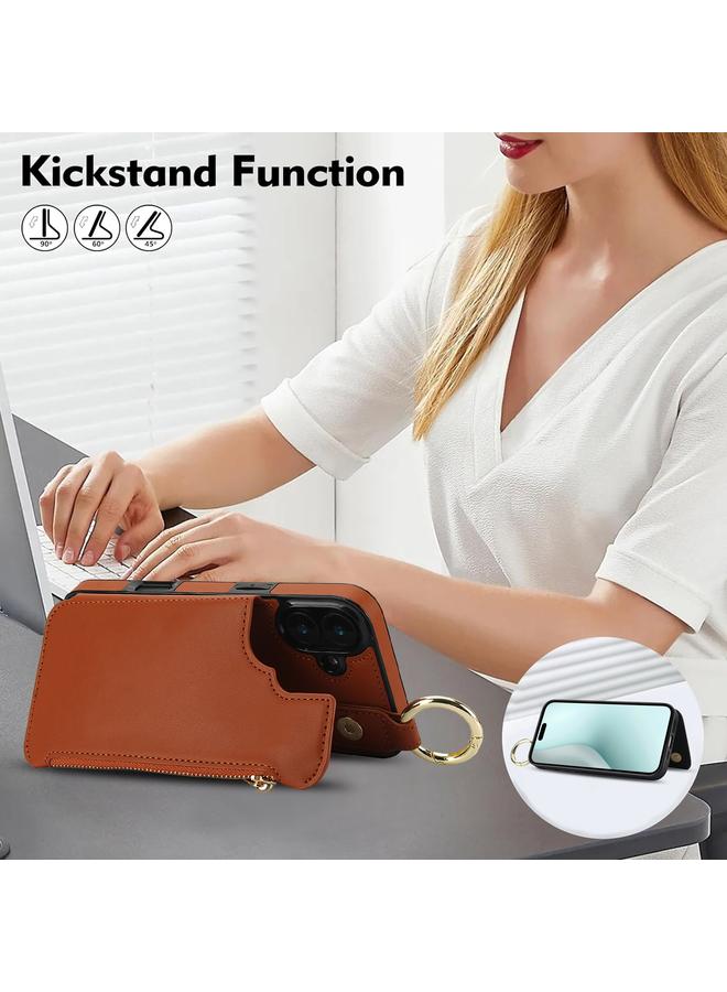 S-TOP Case For iPhone 16 RFlD Anti-theft Double Buckle Ring Zipper Card Phone Case - Image 4