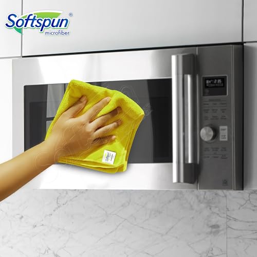 SOFTSPUN Microfiber Cleaning Cloths, 8pcs 40x40cms 220 GSM Yellow! Highly Absorbent, Lint and Streak Free, Multi -Purpose Wash Cloth for Kitchen, Car, Window, Stainless Steel, Silverware.… - Image 3
