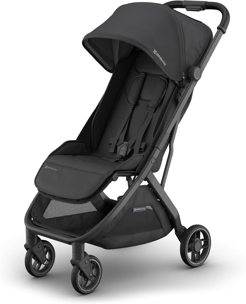 UPPAbaby عربة أطفال UPPAbaby Minu V3 للأطفال، قابلة للطي بيد واحدة، متوافقة مع صندوق الأمتعة العلوي، تشمل واقي المطر، رمادي غامق - Image 1