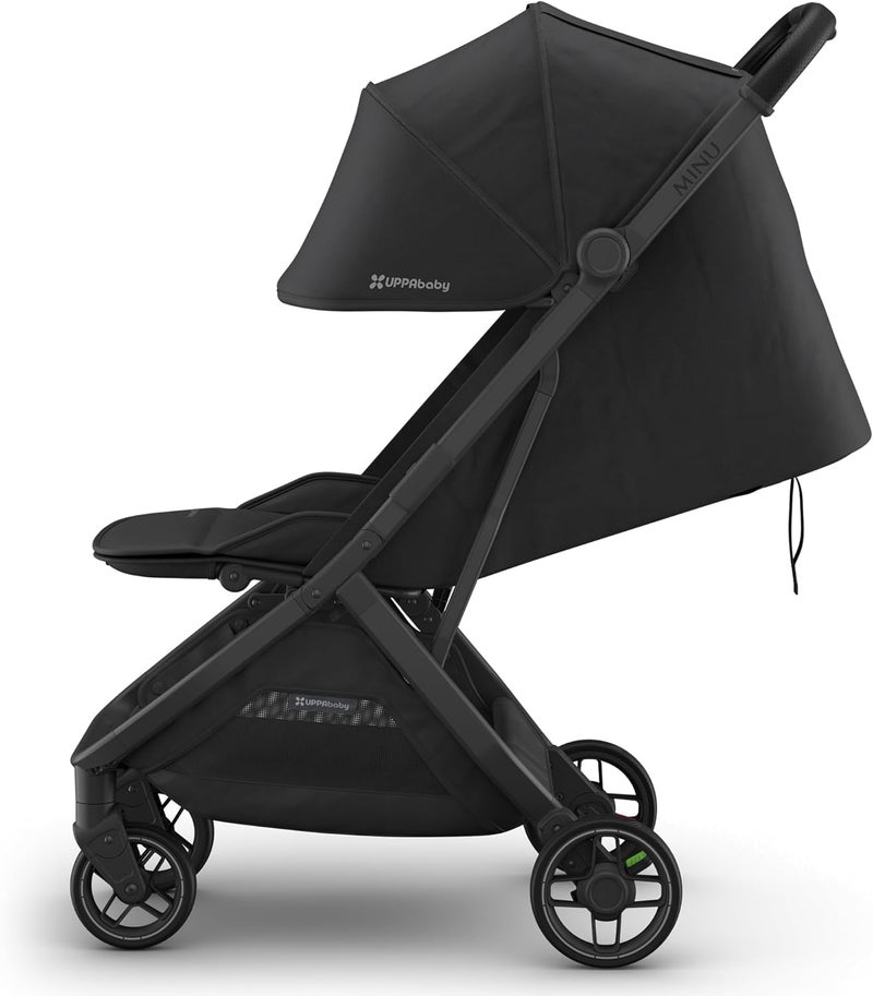 UPPAbaby عربة أطفال UPPAbaby Minu V3 للأطفال، قابلة للطي بيد واحدة، متوافقة مع صندوق الأمتعة العلوي، تشمل واقي المطر، رمادي غامق - Image 2