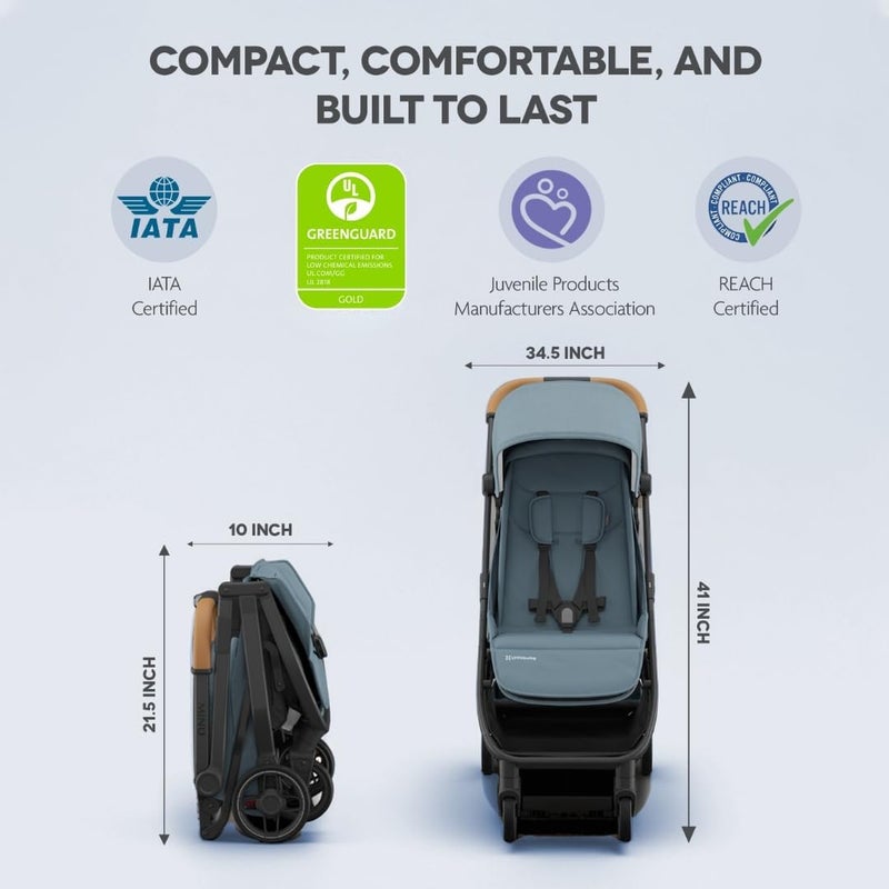 UPPAbaby عربة أطفال UPPAbaby Minu V3 للأطفال، قابلة للطي بيد واحدة، متوافقة مع صندوق الأمتعة العلوي، تشمل واقي المطر، رمادي غامق - Image 5