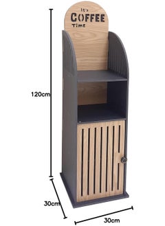 Eworld Compact Coffee Corner, Transform the Living Room, Kitchen, and Office with a Small Plastic Coffee Table, Ideal for Coffee Machines, Made of Lightweight Plastic in Chic Black and Brown.  - Image 2