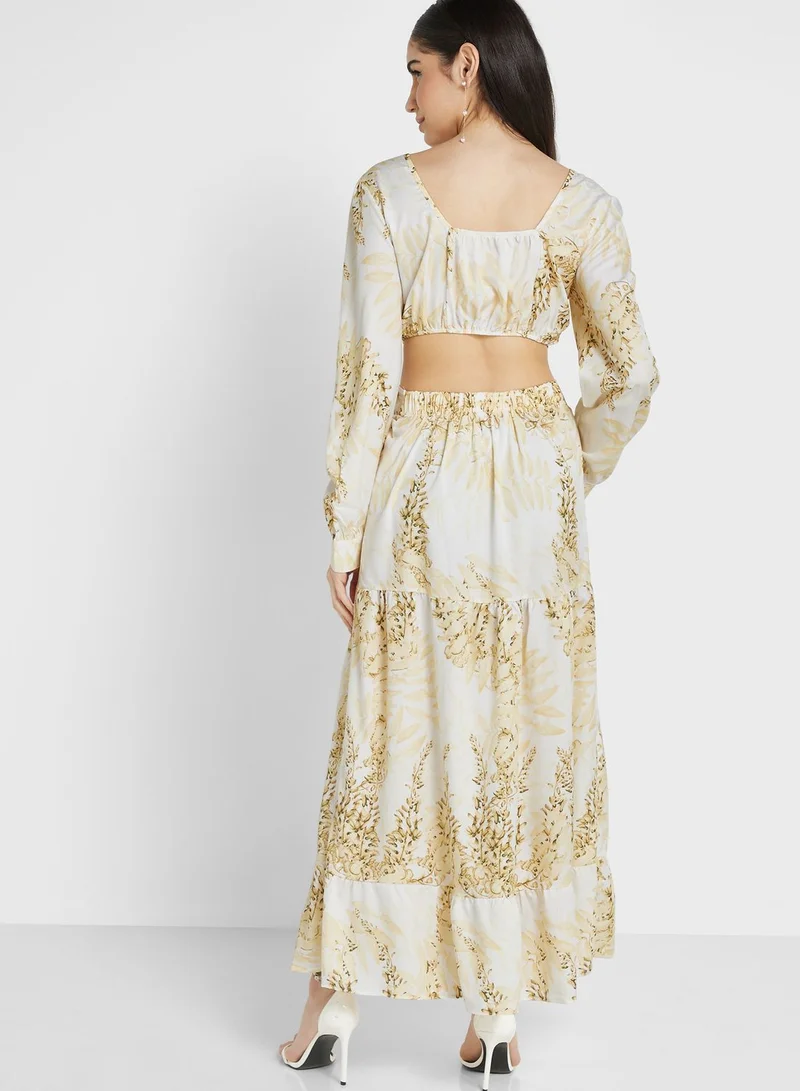 Ella  Cutout Back Printed Dress for Women | Best Price UAE