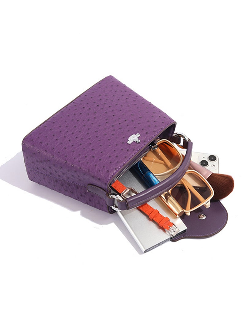 BLLE ROWN Women Top Handle Satchel Bag Purple Color Crocodile Pattern Flap Crossbody Bag  - Image 2