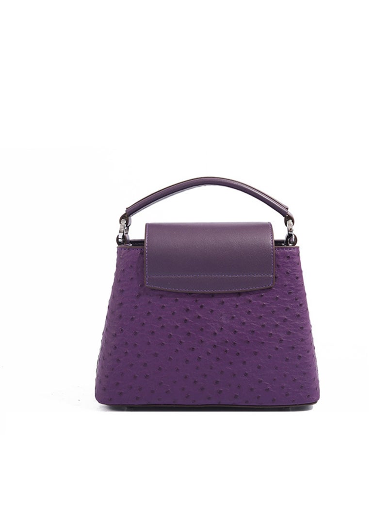 BLLE ROWN Women Top Handle Satchel Bag Purple Color Crocodile Pattern Flap Crossbody Bag  - Image 3