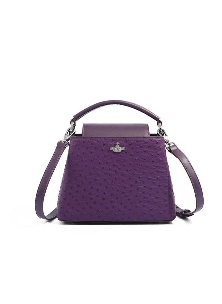 BLLE ROWN Women Top Handle Satchel Bag Purple Color Crocodile Pattern Flap Crossbody Bag  - Image 1
