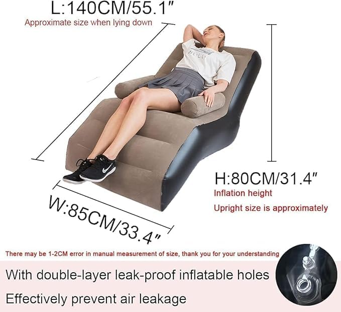 Keshmart Air Sofa Inflatable Sofa Chair Air Chair Inflatable Sofa Portable Sofa Single Seater Sofa Chair Bed Set Portable Recliner with Air Pump - Image 2