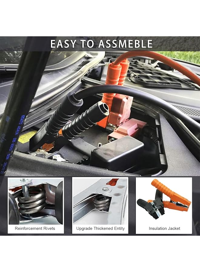 Generic Jump Lead Clamps Heavy Duty Pure Copper Crocodile Clamps Alligator Clips Car Booster Cable Clips Battery Clamps For Car Auto  - Image 2