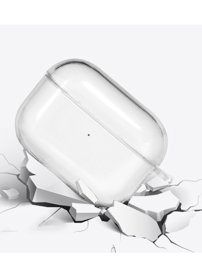 CATANES Shockproof Case For Wireless Headphone Pro 2 Crystal Clear Shockproof Case Transparent Ultra Slim Cover with Keychain Carabiner - Image 2