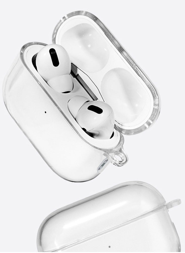 CATANES Shockproof Case For Wireless Headphone Pro 2 Crystal Clear Shockproof Case Transparent Ultra Slim Cover with Keychain Carabiner - Image 4