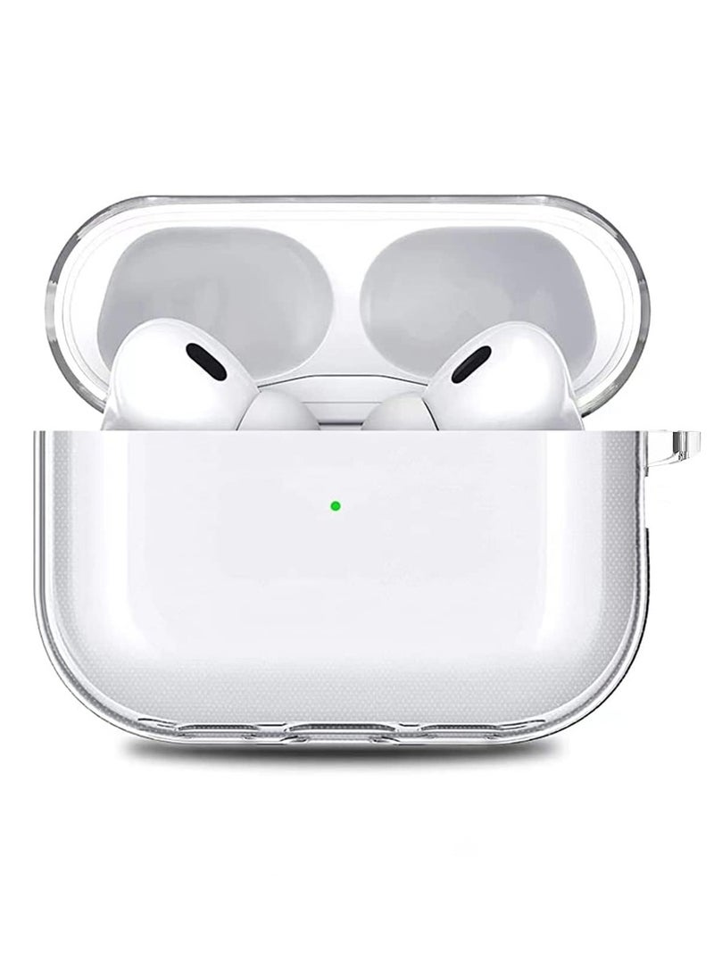 CATANES Shockproof Case For Wireless Headphone Pro 2 Crystal Clear Shockproof Case Transparent Ultra Slim Cover with Keychain Carabiner - Image 5