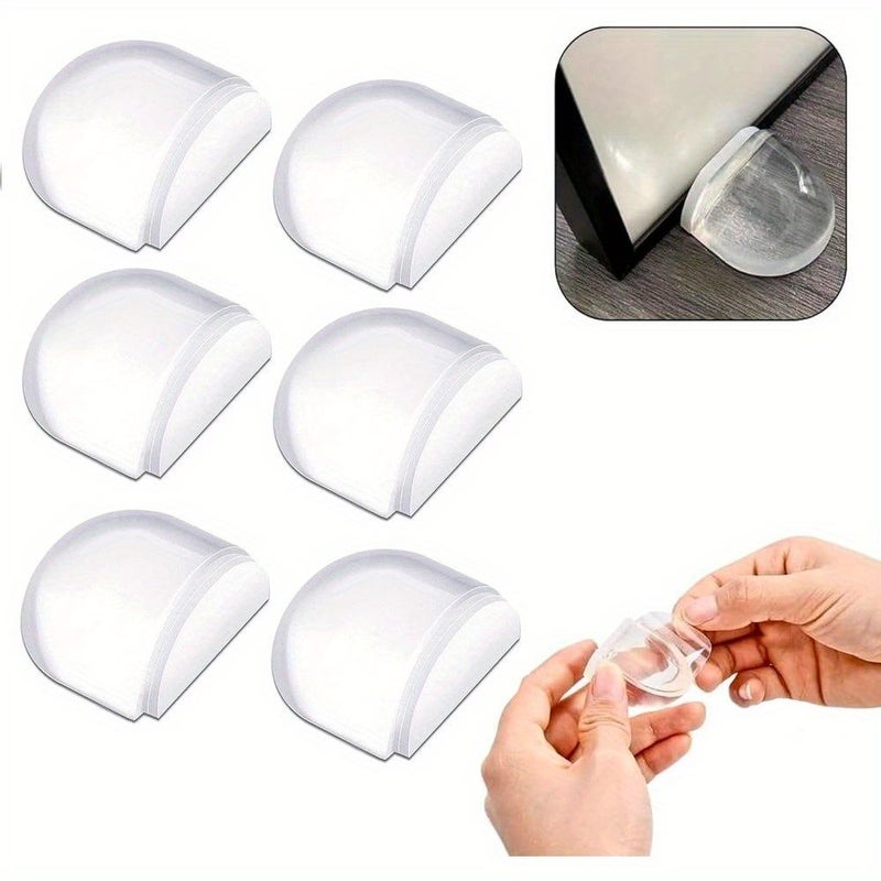 2pcs Transparent Door Stopper Self-Adhesive No Drill Anti Collision Quiet Pad - Image 3