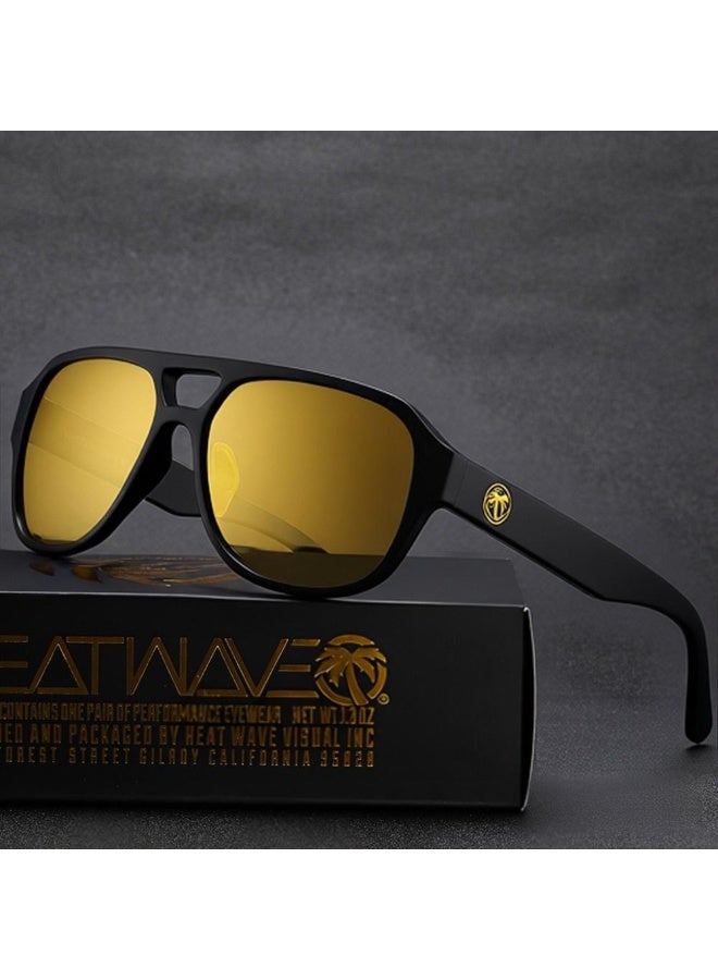 Hot Wave Heat wave Visual Sunglasses Fashion Polarized Sunglasses Gold HW02 - Image 1