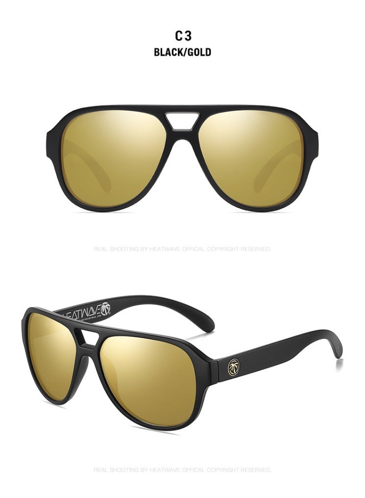 Hot Wave Heat wave Visual Sunglasses Fashion Polarized Sunglasses Gold HW02 - Image 3