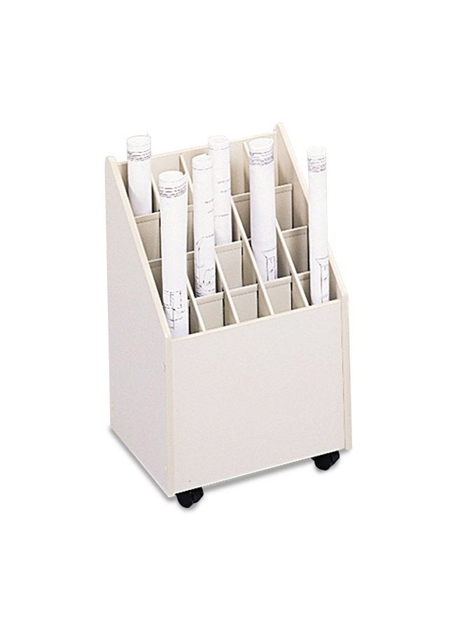 Products 3082 Mobile Roll File, 20 Compartment, Putty