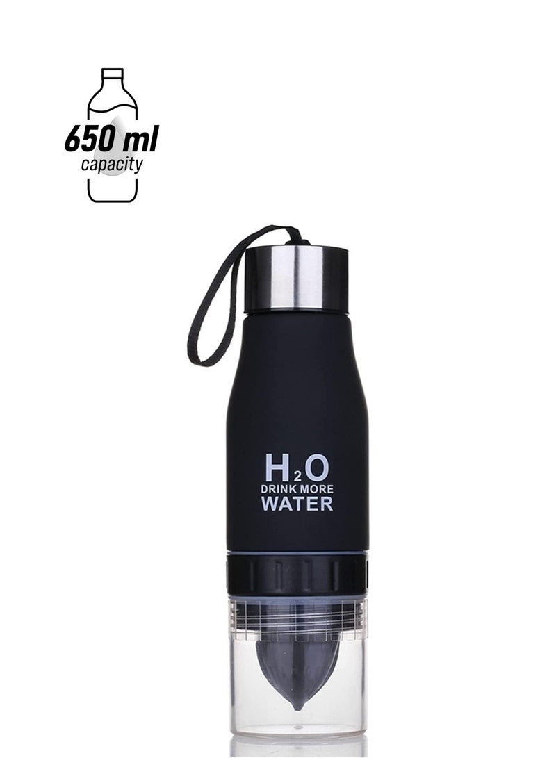 H2O 650ml Creative Christmas Plastic Fruit Infusion Water Bottle Outdoor Sports Lemon Juice Bottles Portable Pumpkin Drinkware  - Image 1